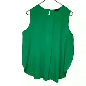 N Touch Kelly Green Sleeveless Top Pleat.